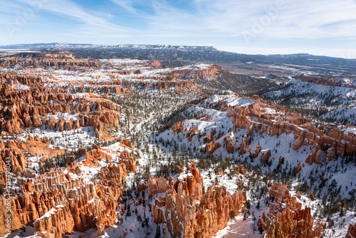 Bryce Canyon National Park an American national park located in southwestern Utah. Giant natural red rocks seen from The Inspiration Point. photo