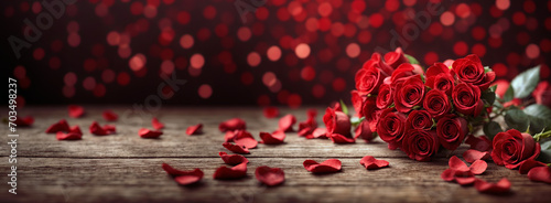 Red roses on black background, heart of roses, romantic banner, valentine's day, love, women's day, elegant event, panoramic luxury header with copy space. Generative AI.