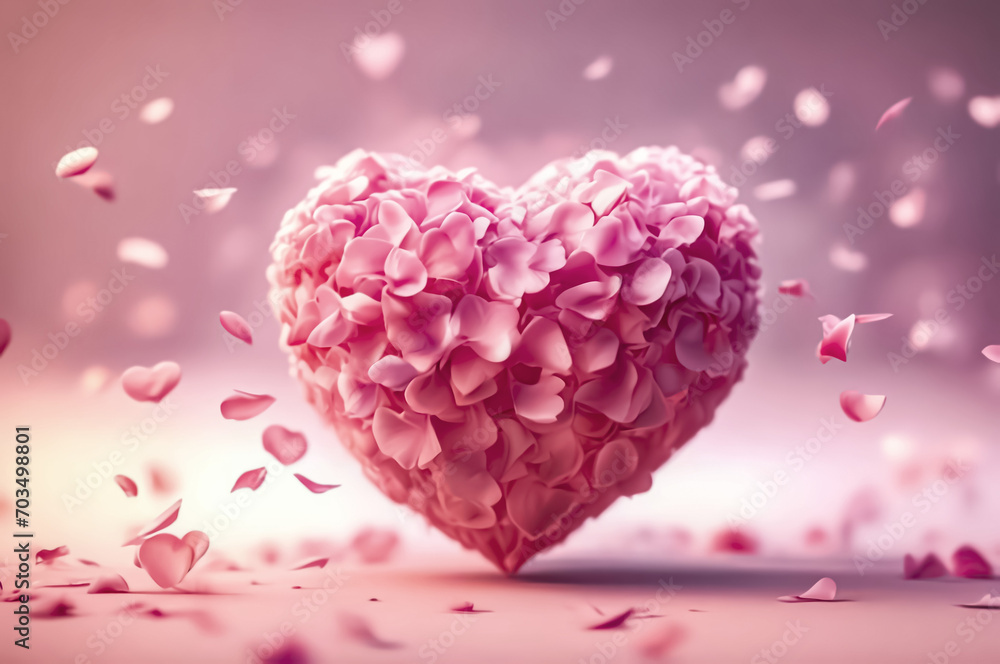 3D heart. valentine's day. Thematic background. AI 3D heart. valentine's day. Thematic background. AI