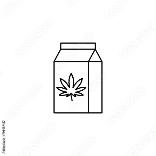 hemp cannabis  milk icon vector vegan plant milk icon