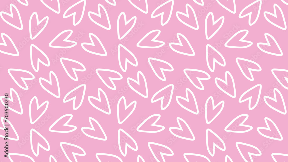 Seamless pattern of white heart shapes on pink background Seamless pattern of white heart shapes on pink background