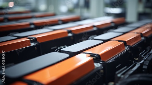 Detailed footage of Li-ion Cells for Electric Car Batteries Production Process, on Assembly Line for Vehicle Sector.