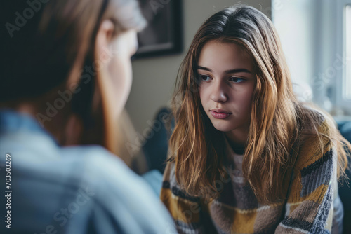 Teen Girl Discussing With Therapist
