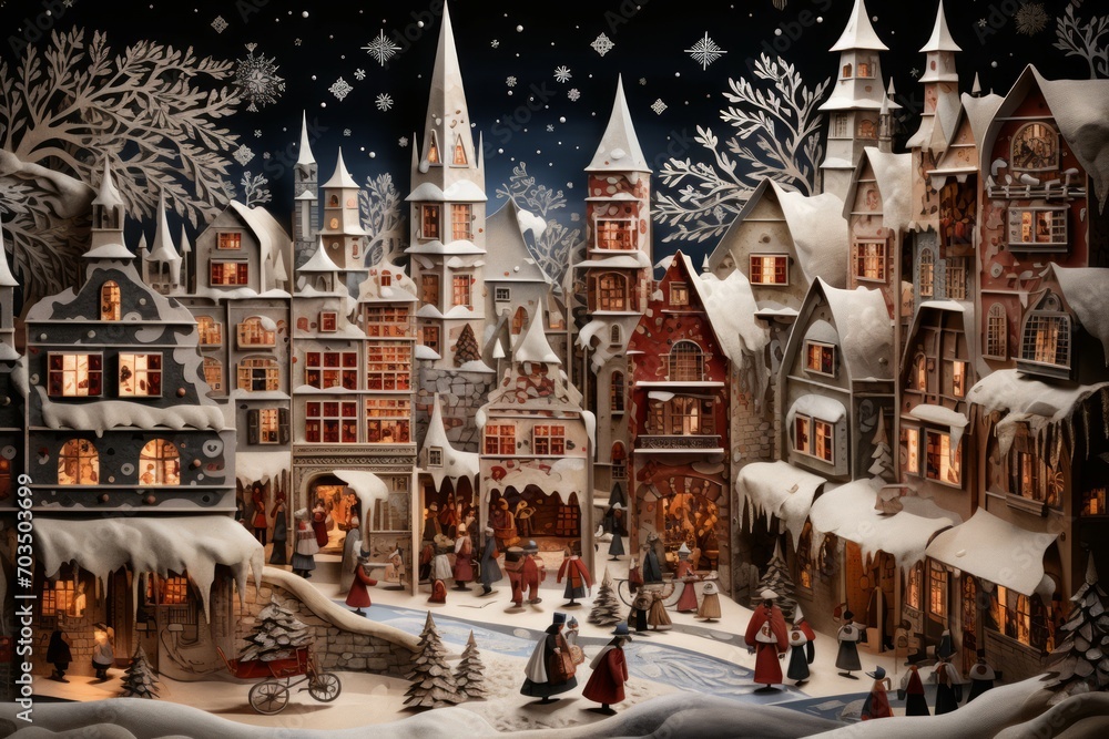 Naklejka premium Yuletide Markets - Generative AI