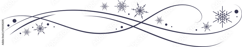 Snow wind doodle illustration. Flakes swirl blizzard. Wavy cold snowstorm. Wavy flow foe Christmas decoration - obrazy, fototapety, plakaty 