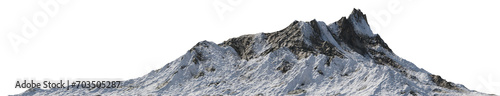 Ice snow mountain in winter with isolated on transparent background. PNG file, 3D rendering , Clip art and cut out