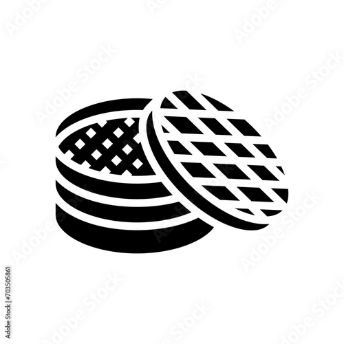 dim sum basket chinese cuisine glyph icon vector. dim sum basket chinese cuisine sign. isolated symbol illustration