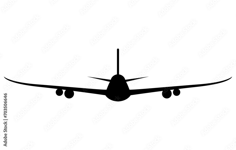 A black airplane icon illustration A black airplane icon illustration