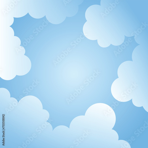 Cute kawaii clouds background banner backdrop