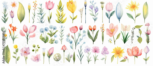 Vibrant Spring Watercolor Florals Collection