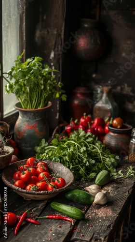 Different vegetables. Fresh organic healthy food © Yulia Furman