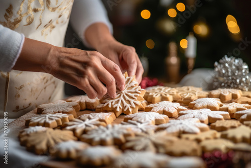 Close-Up of Handcrafted Christmas Cookie Decorations