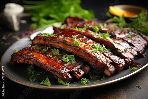 Mouthwatering BBQ Ribs Up Close