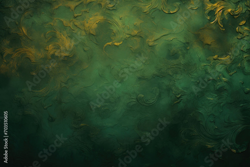 Vintage Elegance: Green Baroque Paper