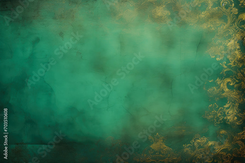 Regal Green Baroque Splash Texture © AIproduction