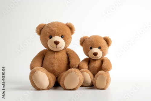 Adorable Teddy Bears in Clean White Space © AIproduction
