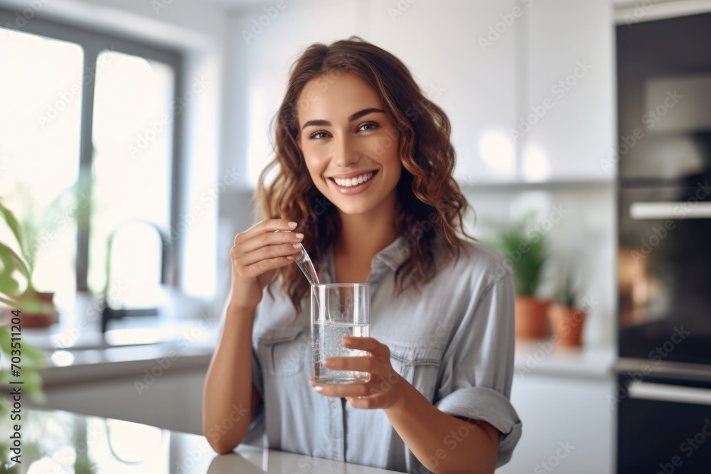 Healthy drinking: woman with a glass of water Healthy drinking: woman with a glass of water