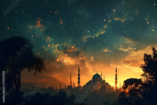 ramadan Kareem  Ramadan crescent moon  Eid Mubarak Islamic festival social media banner and Eid Mubarak Post Template  islam 