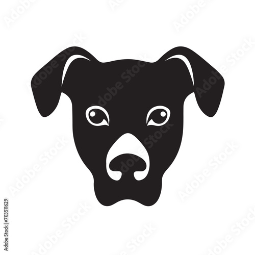 A black silhouette dog head set  Clipart on a white Background  Simple and Clean design  simplistic