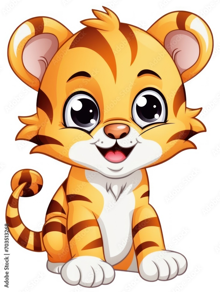 Picture for kids, happy little tiger Picture for kids, happy little tiger