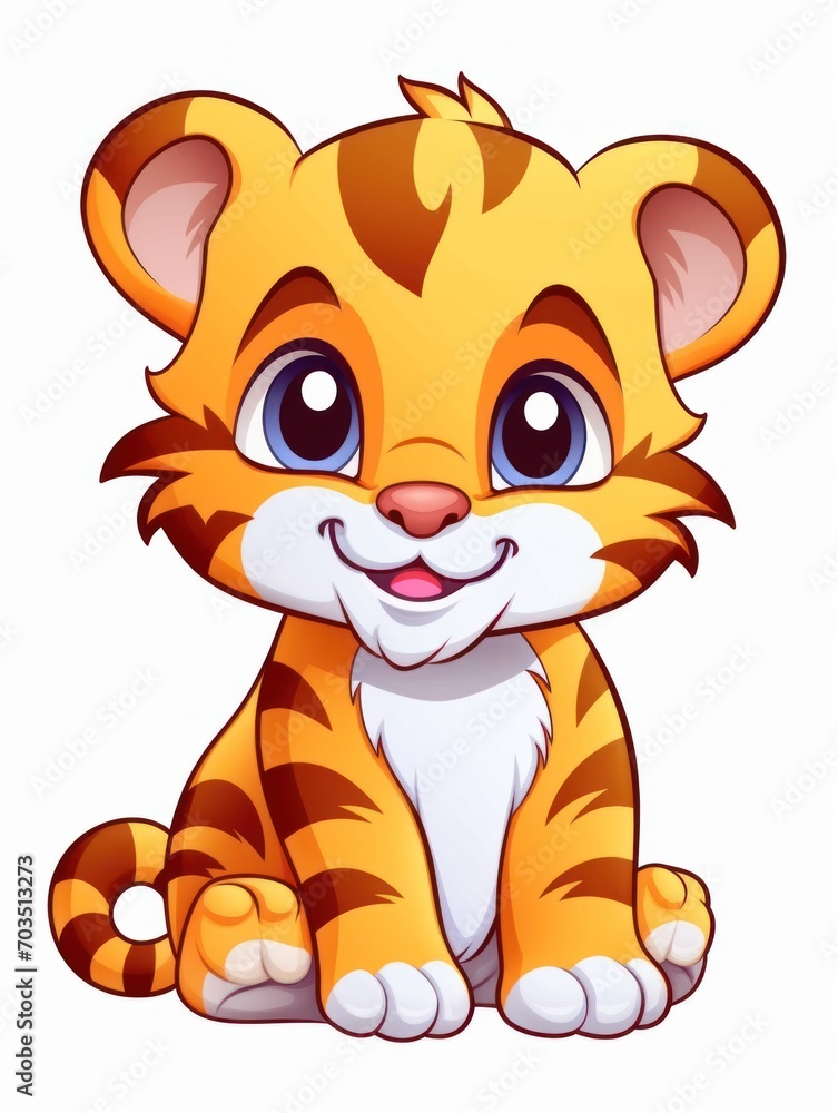 Picture for kids, happy little tiger Picture for kids, happy little tiger