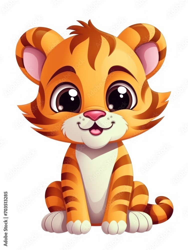 Picture for kids, happy little tiger Picture for kids, happy little tiger