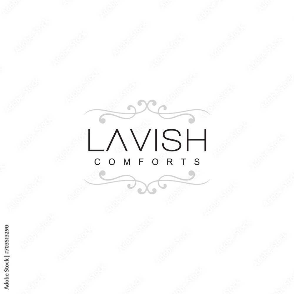 Lavish business name luxury embroidery logo design timeless emblem brand identity logotype abstract minimalist monogram typography vector logo