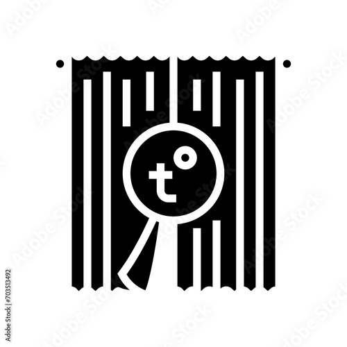 thermal curtains energy conservation glyph icon vector. thermal curtains energy conservation sign. isolated symbol illustration