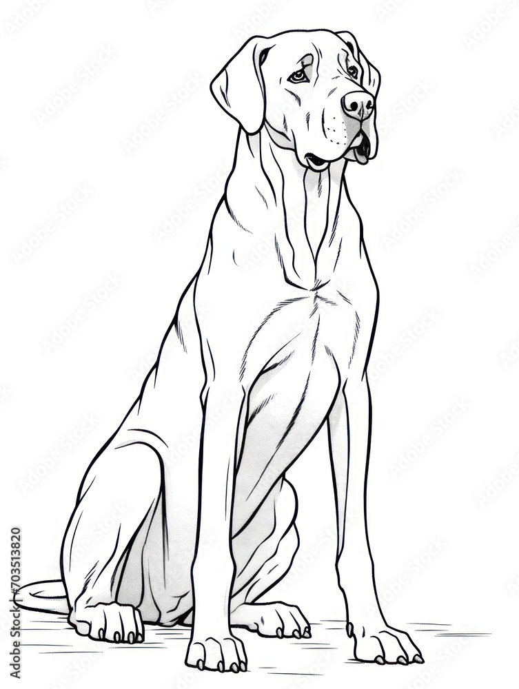 Fototapeta premium Coloring pages for kids, happy dog, cartoon style