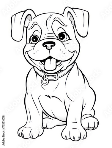 Coloring pages for kids  happy baby dog  cartoon style