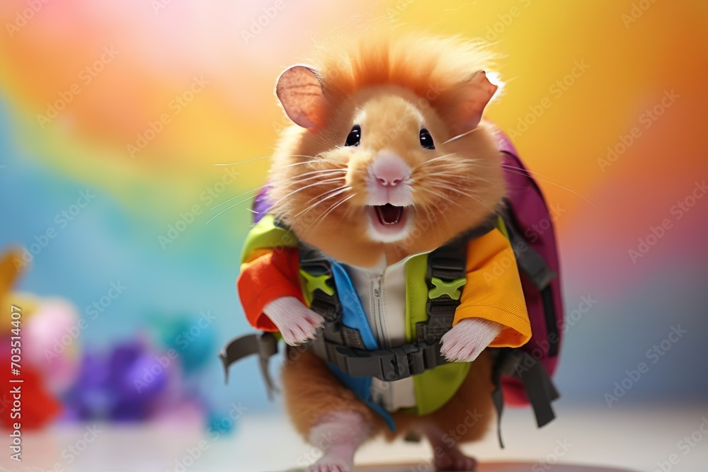 The hamster is a traveler