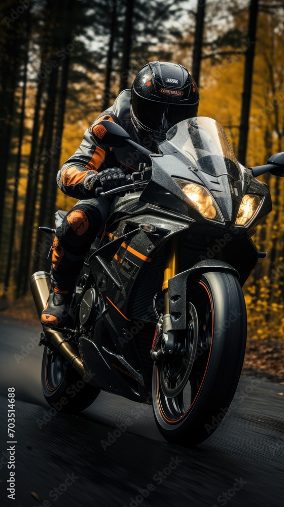 Naklejka premium motocross rider on a motorcycle