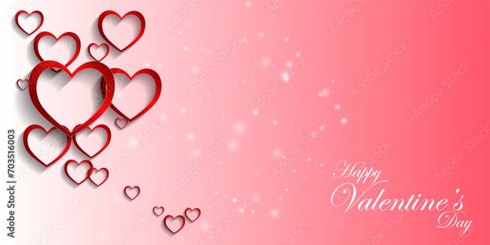 Valentine's Day concept background. Vector illustration. Cute love sale banner or greeting card