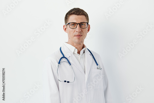 Portrait doctor health stethoscope person adult medic men men medicine physician professional hospital background
