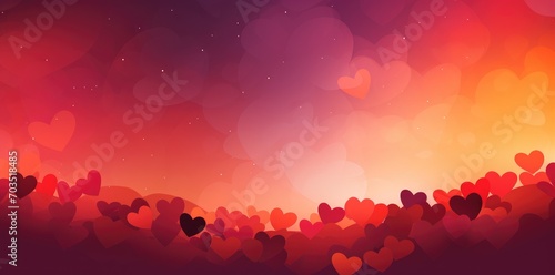 Valentine s day background with hearts. Generative AI