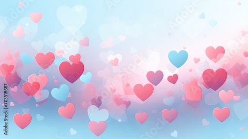 Valentine s day background with hearts. Generative AI