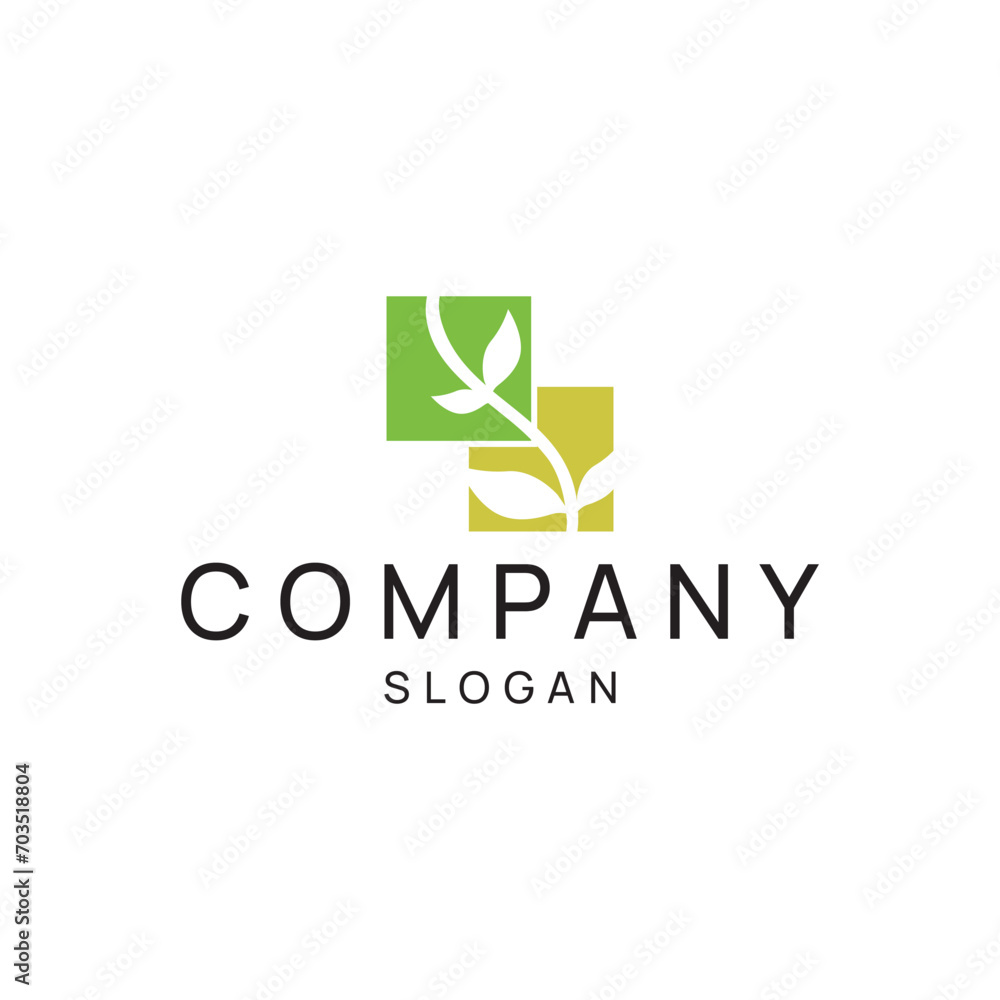 Plants and nature green leaf logo design timeless emblem brand identity logotype abstract minimalist monogram typography vector logo