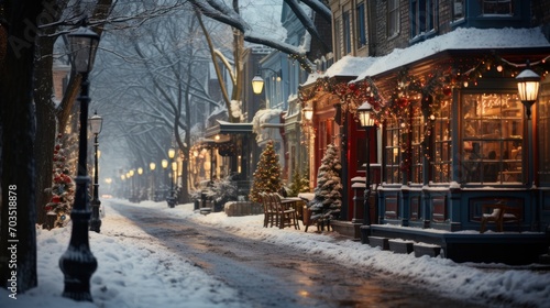 Vintage main street at Christmas
