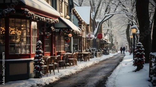 Vintage main street at Christmas