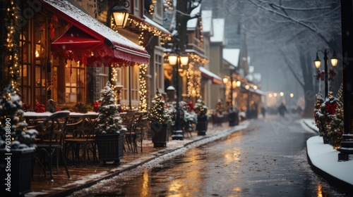 Fototapeta Naklejka Na Ścianę i Meble -  Vintage main street at Christmas