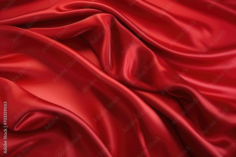 Red fabric colored silk satin background. Generative AI Red fabric colored silk satin background. Generative AI