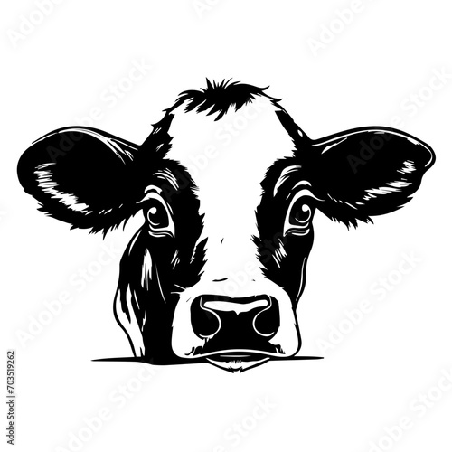 Playful Peeking Cow Cartoon Vector