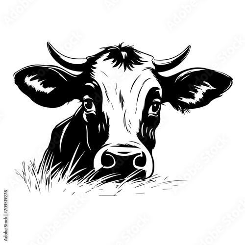 Playful Peeking Cow Cartoon Vector