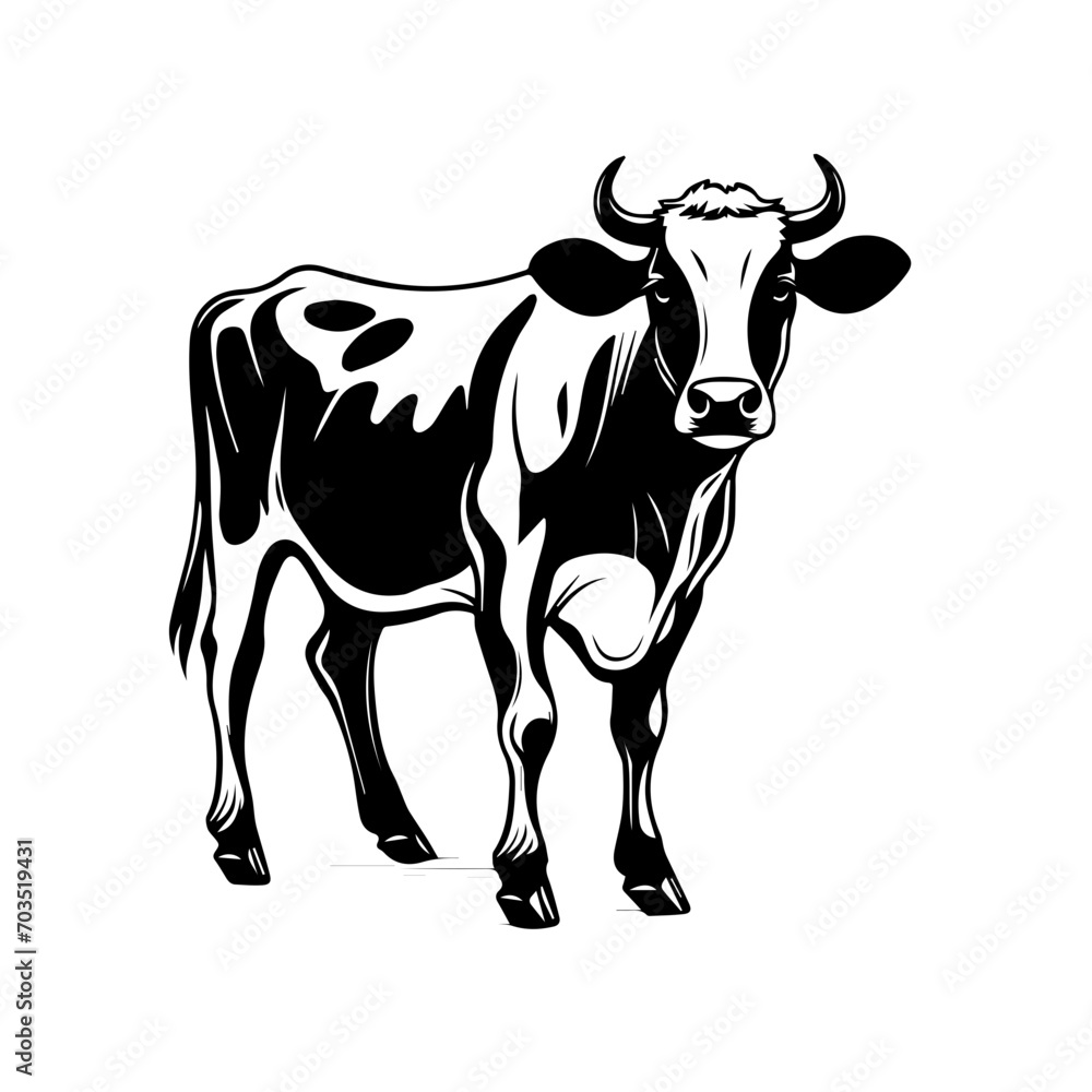 Elegant Cow Silhouette Vector Design