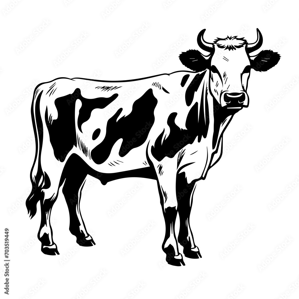 Elegant Cow Silhouette Vector Design Elegant Cow Silhouette Vector Design