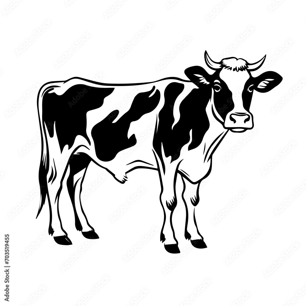 Elegant Cow Silhouette Vector Design