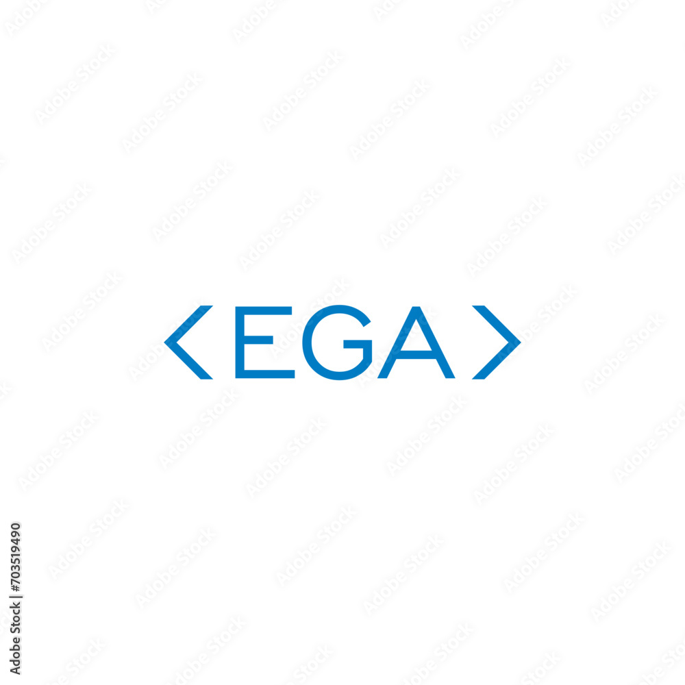 Fototapeta premium EGA name letters logo design timeless emblem brand identity logotype abstract minimalist monogram typography vector logo