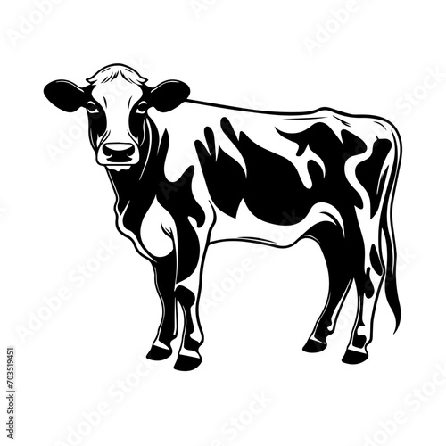 Elegant Cow Silhouette Vector Design