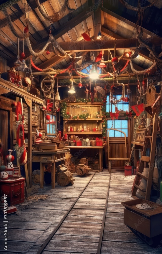 Christmas inside santa's workshop Christmas inside santa's workshop