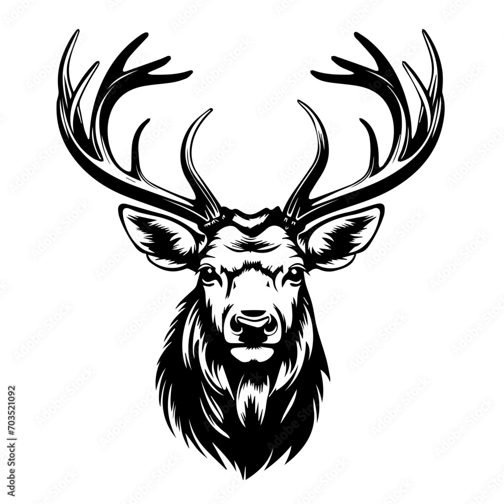 Majestic Elk Head Wildlife Vector Art Majestic Elk Head Wildlife Vector Art